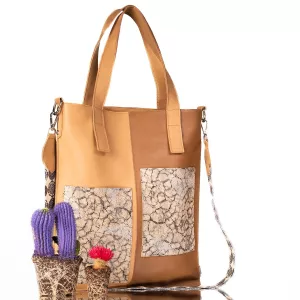 Designer tas - Beige Leafs - 5028-17