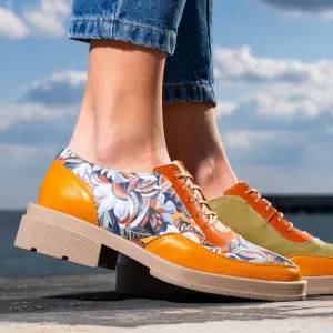 Designer schoenen - Oranje Bloemen - 1224-13 