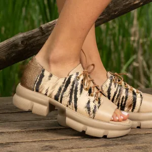 Designer sandalen - Gold Leopard - 915-92